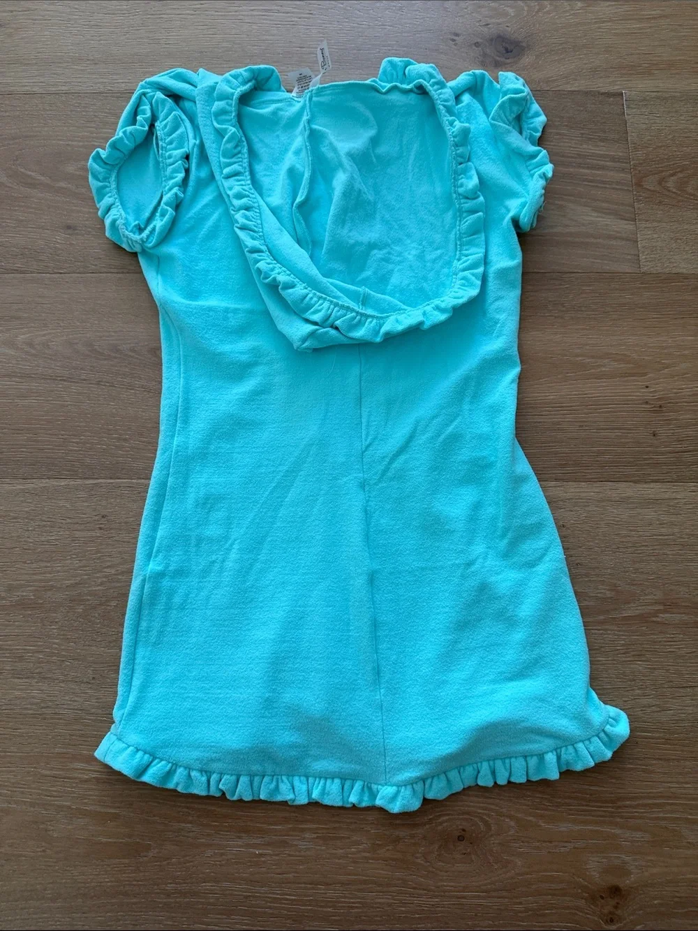Beach Bunny Aqua Ruffle Button-Front Mini Dress - Picture 4 of 4